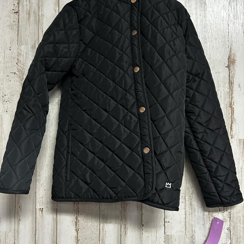 7/8 Black Quilted Jacket, Black, Size: Girl 7/8