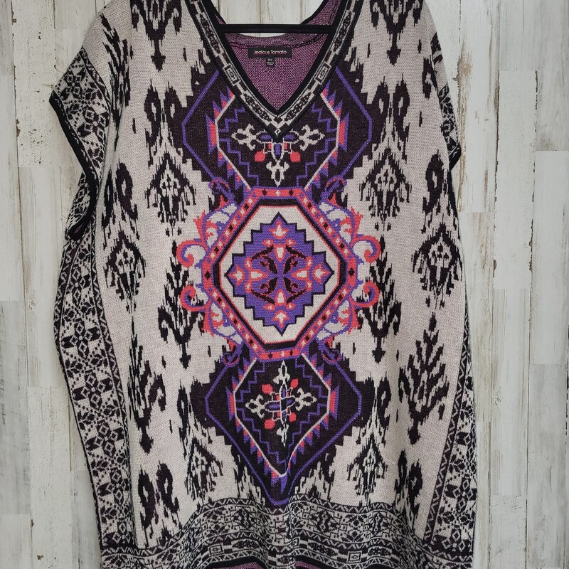 M/L Purple Print Knit Pon