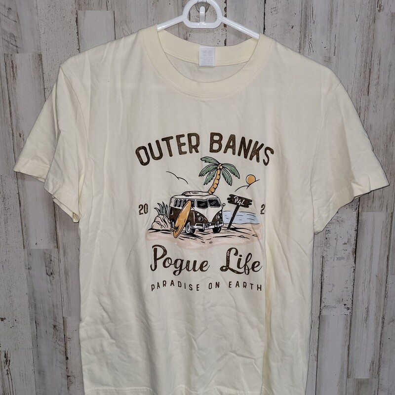 M Outer Banks Tee, Beige, Size: Ladies M