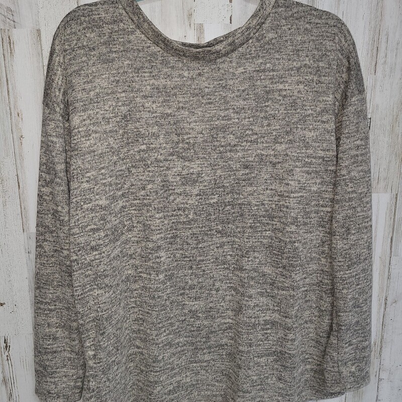 L Tan Heather Knit Top