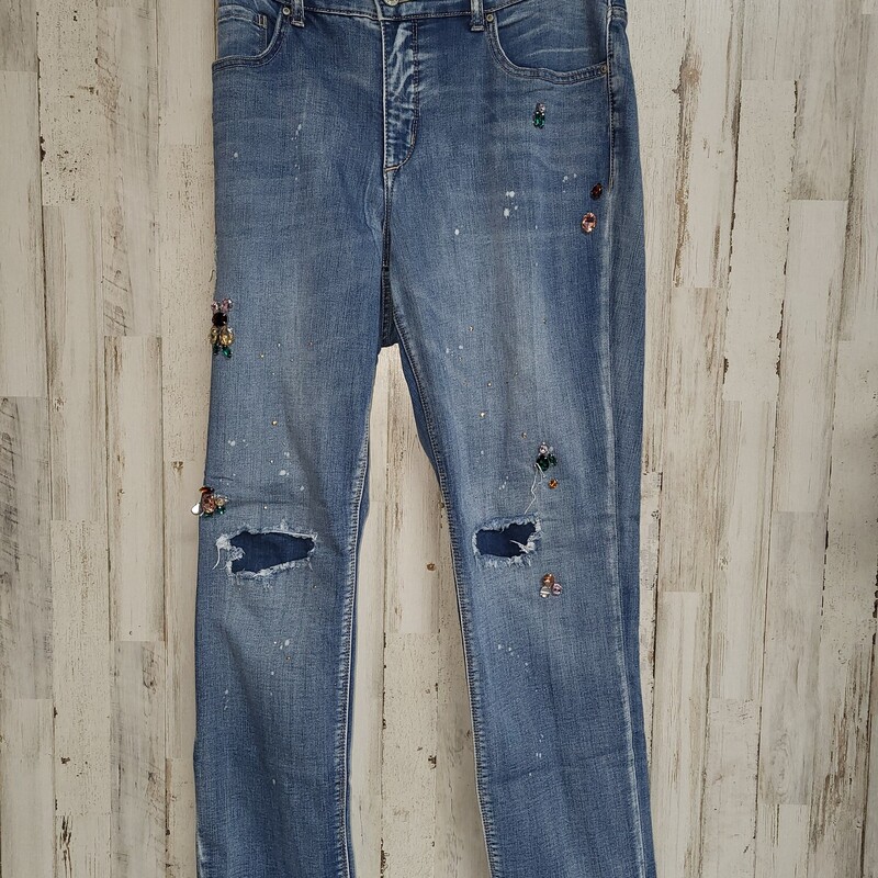 Sz16 Beaded Distress Jean