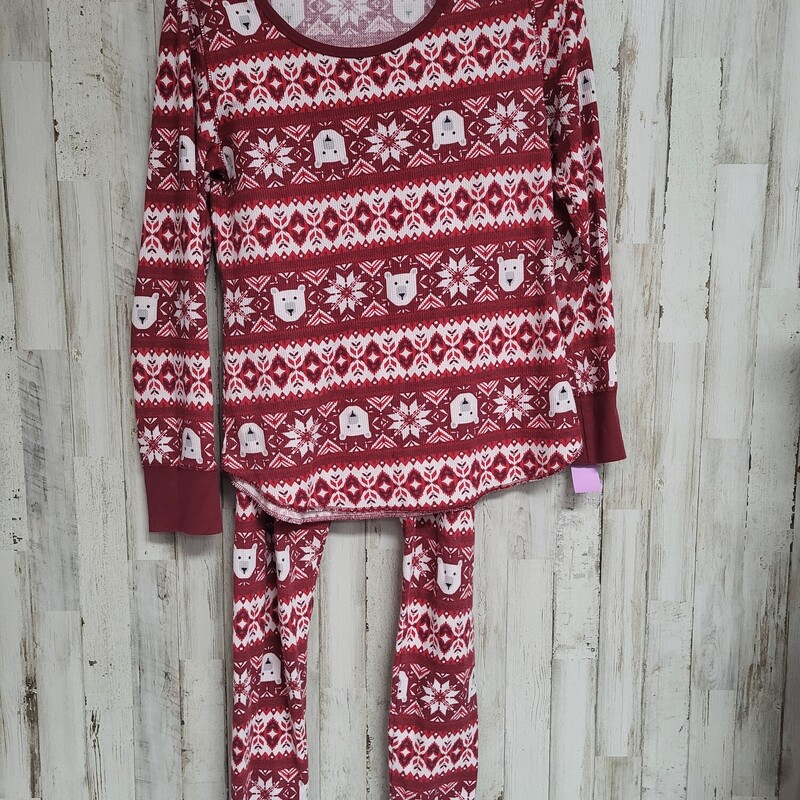 M 2pc Red Thermal Bear Pj, Red, Size: Ladies M