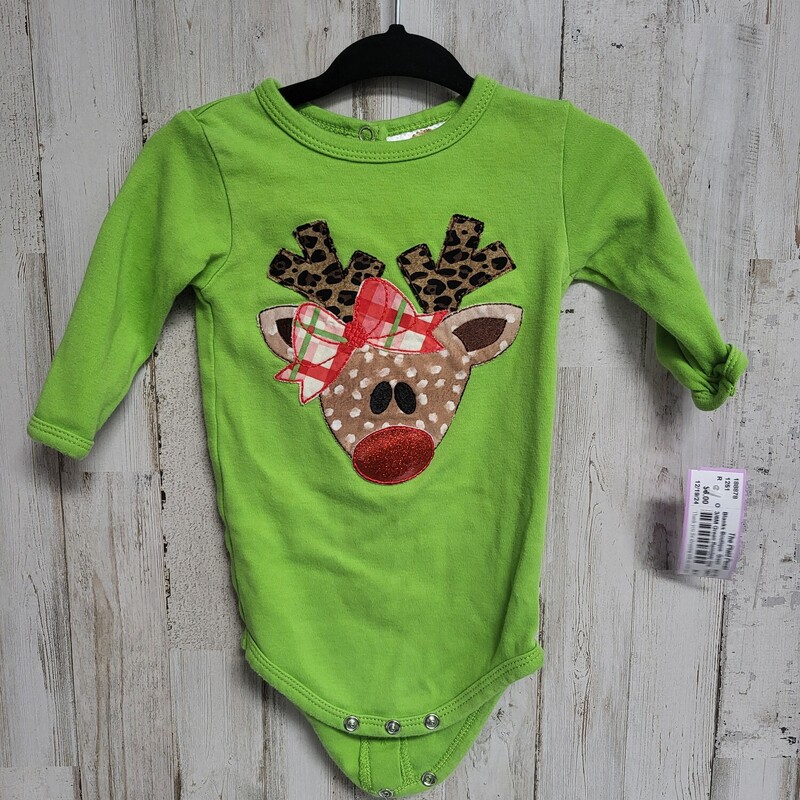 3/6M Green Reindeer Onesi