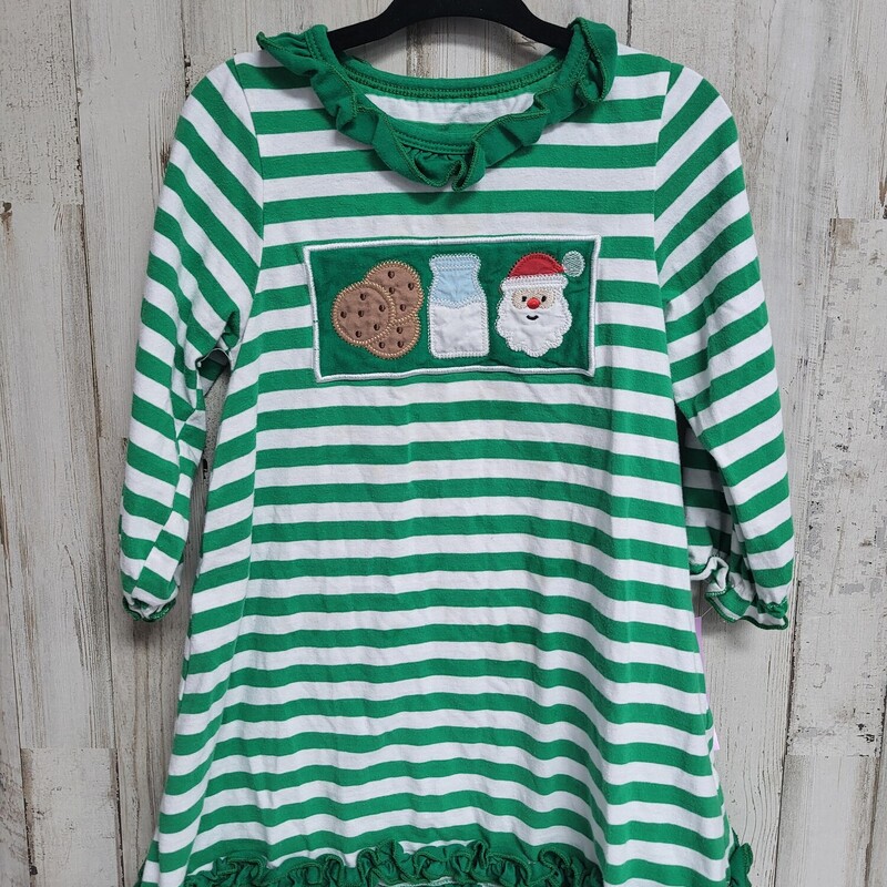 2T Green Stripe Cookie, Green, Size: Girl 2T