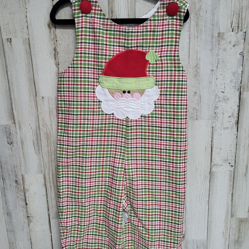 18M Plaid Santa Romper