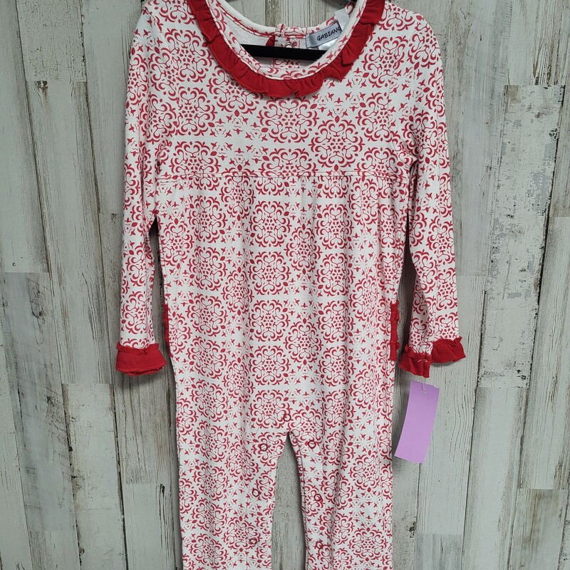 24M Red Printed Romper