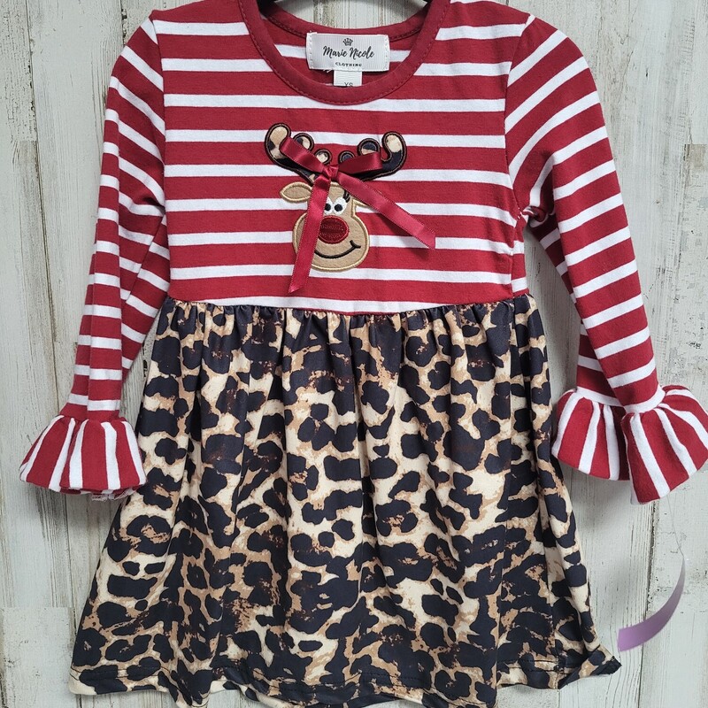 18M Cheetah Reindeer Tuni, Red, Size: Girl 18-24