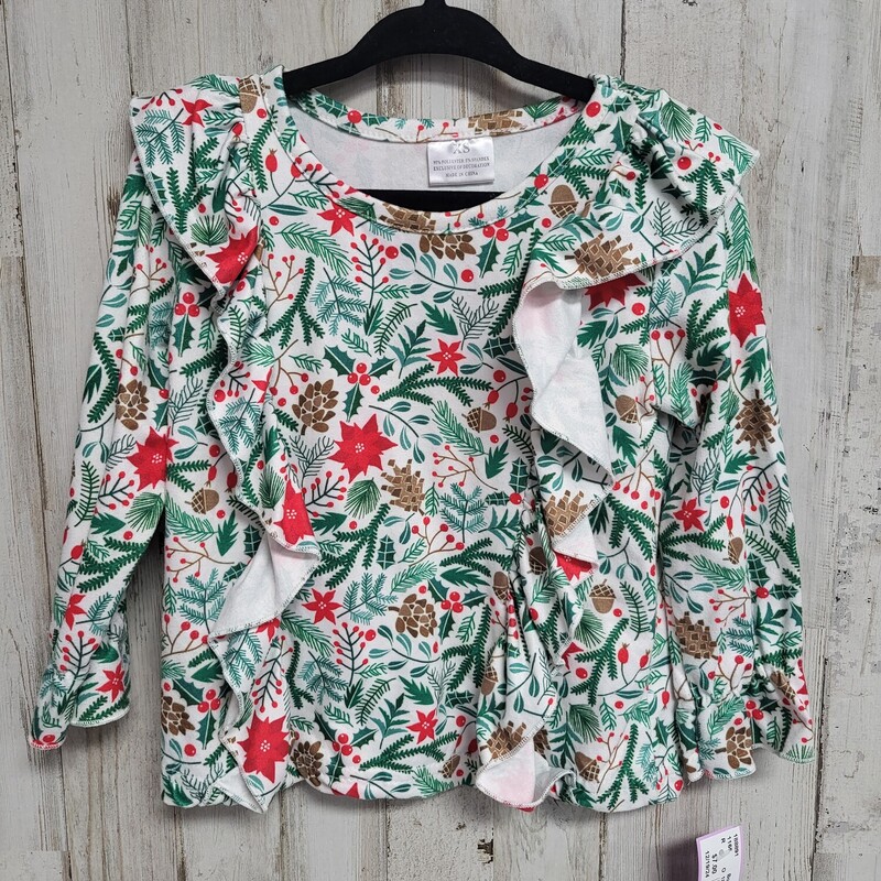 18M Holly Printed Top, White, Size: Girl 18-24