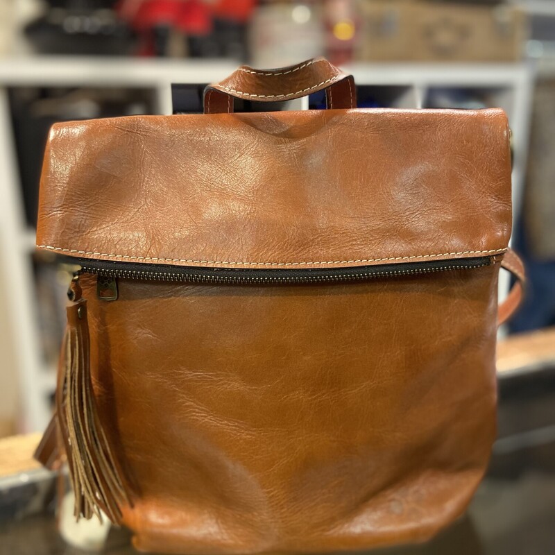 Camel Leather Backpack