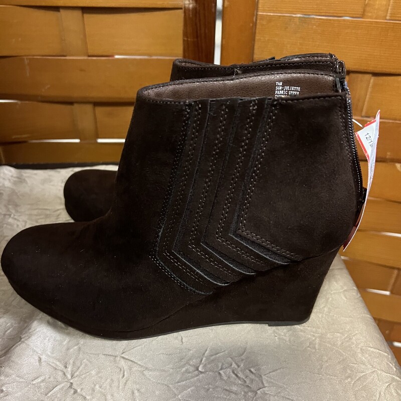 Brown Zip Back Boots, Brown, Size: 7-1/2