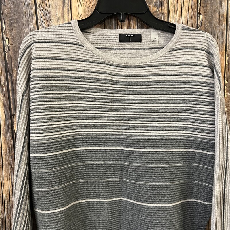 Gray Stripe Tahari Shirt, Size: Small