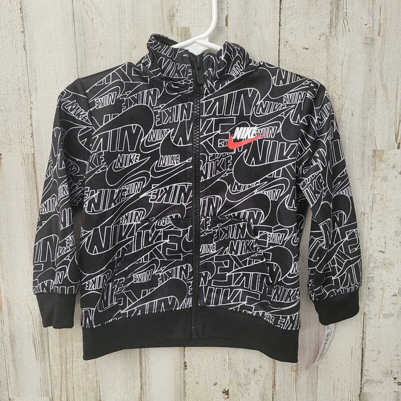 18M Black Logo Jacket, Black, Size: Boy 12-24m