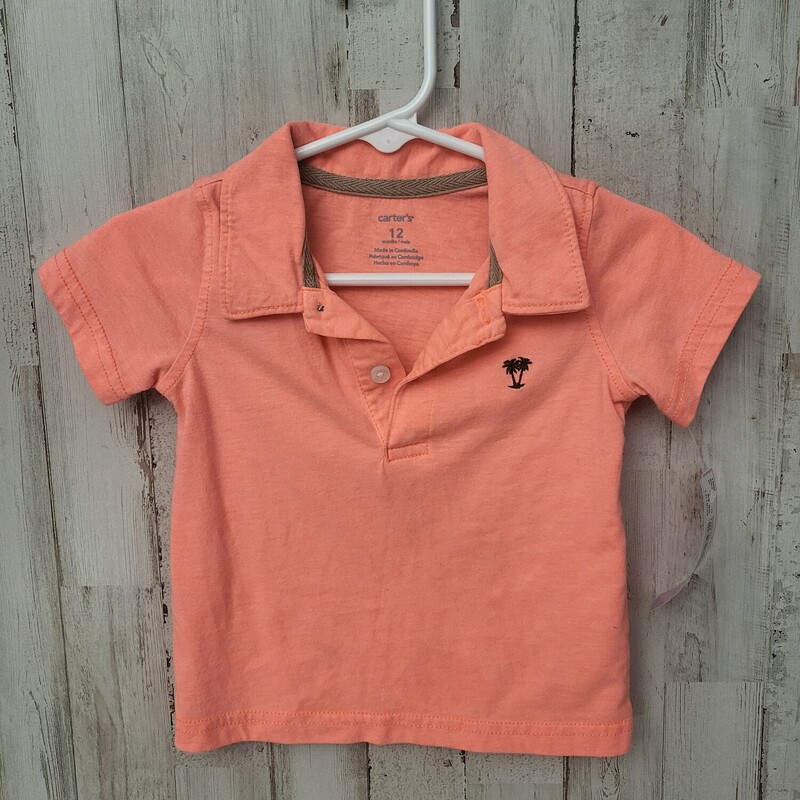 12M Neon Palm Polo, Pink, Size: Boy 12-24m