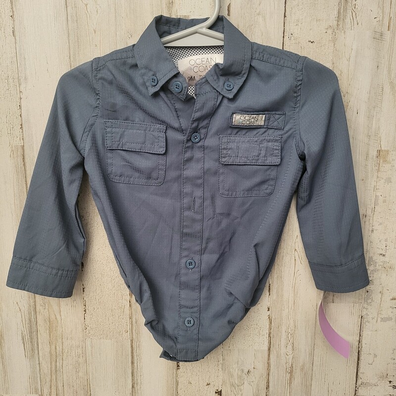 9M Blue Fishing Shirt, Blue, Size: Boy 0-9m