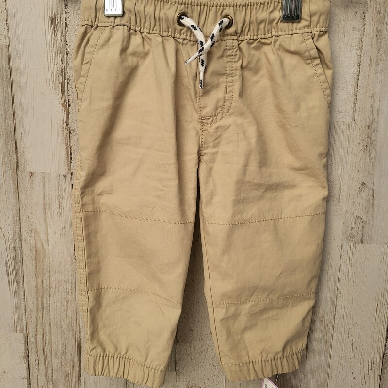 9M Drawstring Khaki Pants, Khaki, Size: Boy 0-9m