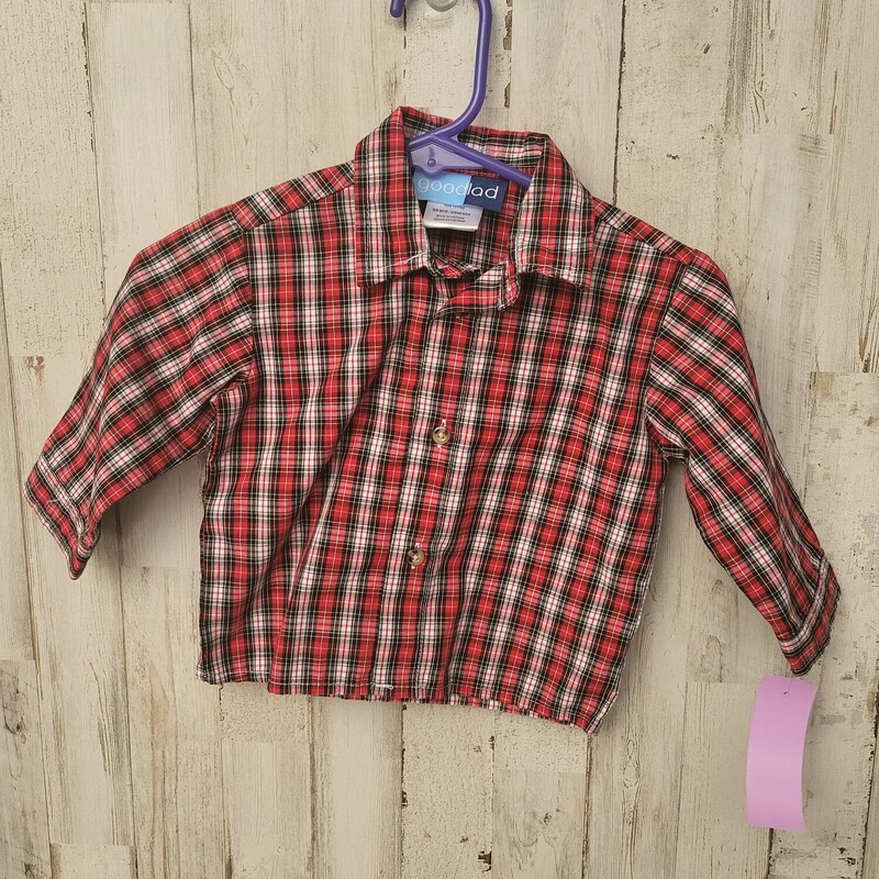 6/9M Red Plaid Button Up