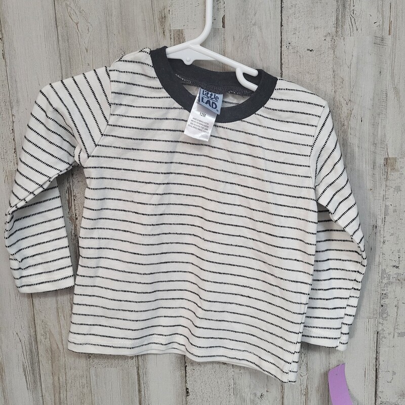 12M Grey Printed Stripe T