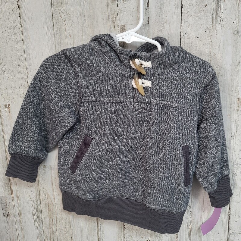 18M Grey Button Hoodie