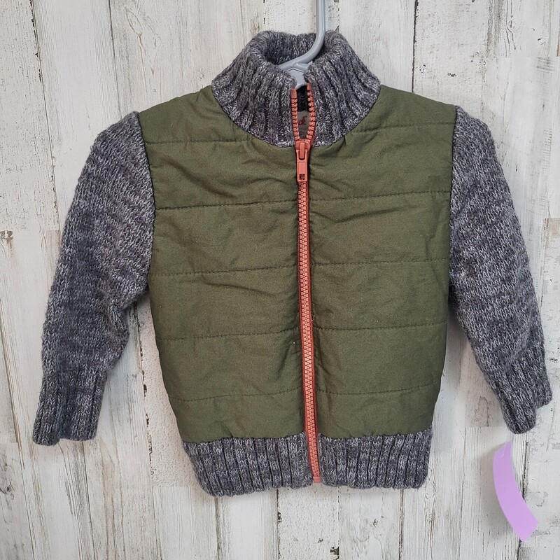 12M Olive Knit Jacket, Green, Size: Boy 12-24m