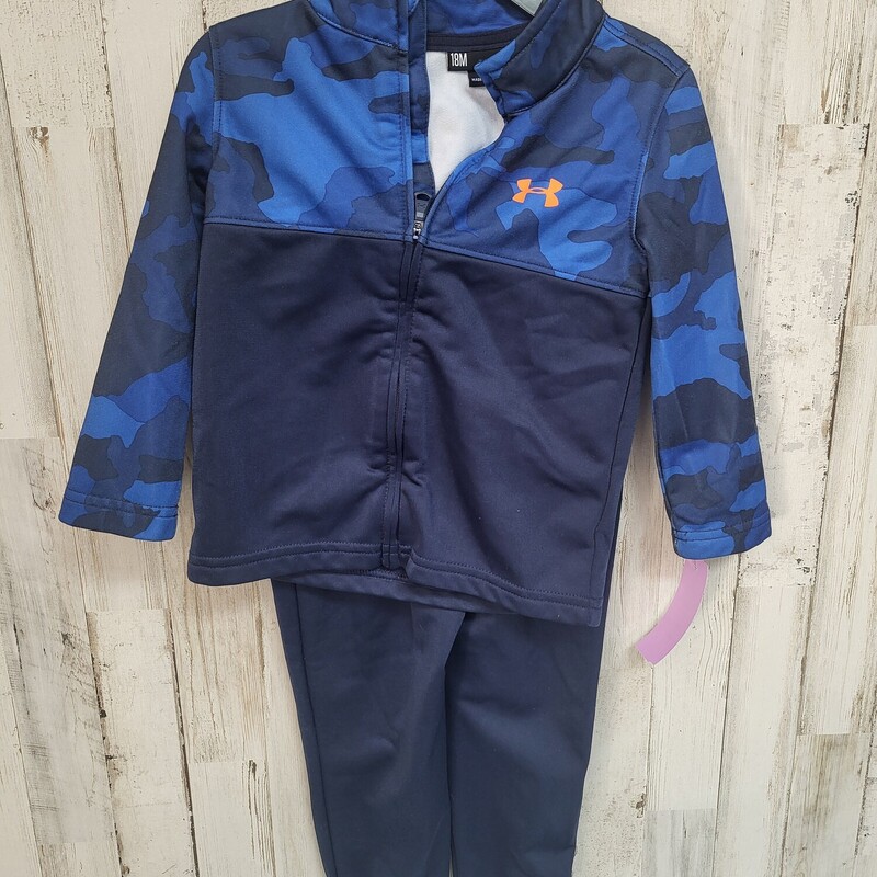 18M 2pc Blue Camo Set, Blue, Size: Boy 12-24m