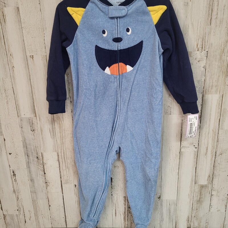 2T Blue Monster Sleeper, Blue, Size: Boy 2T-4T