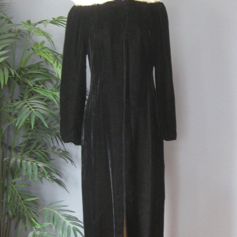 Vtg Velvet Fur Trim Cape