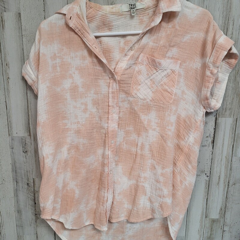 XS Pink Dye Button Up