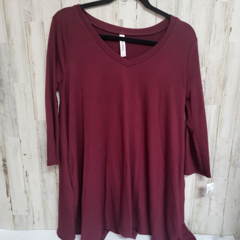 L Maroon Tunic, Maroon, Size: Ladies L