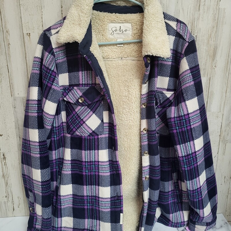 L Purple Plaid Shacket