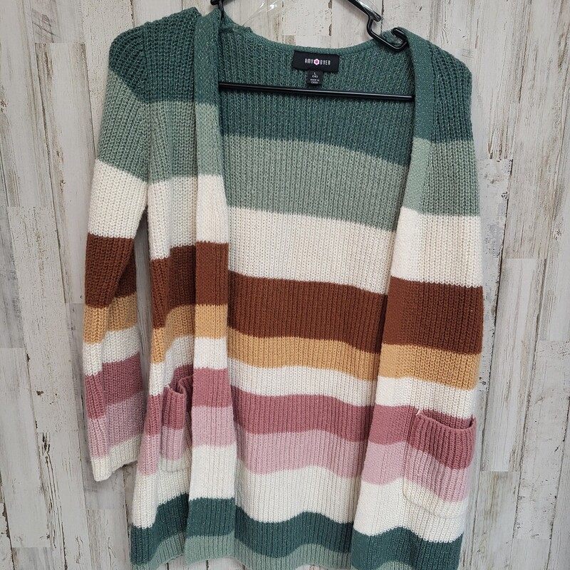 14 Green Stripe Cardigan