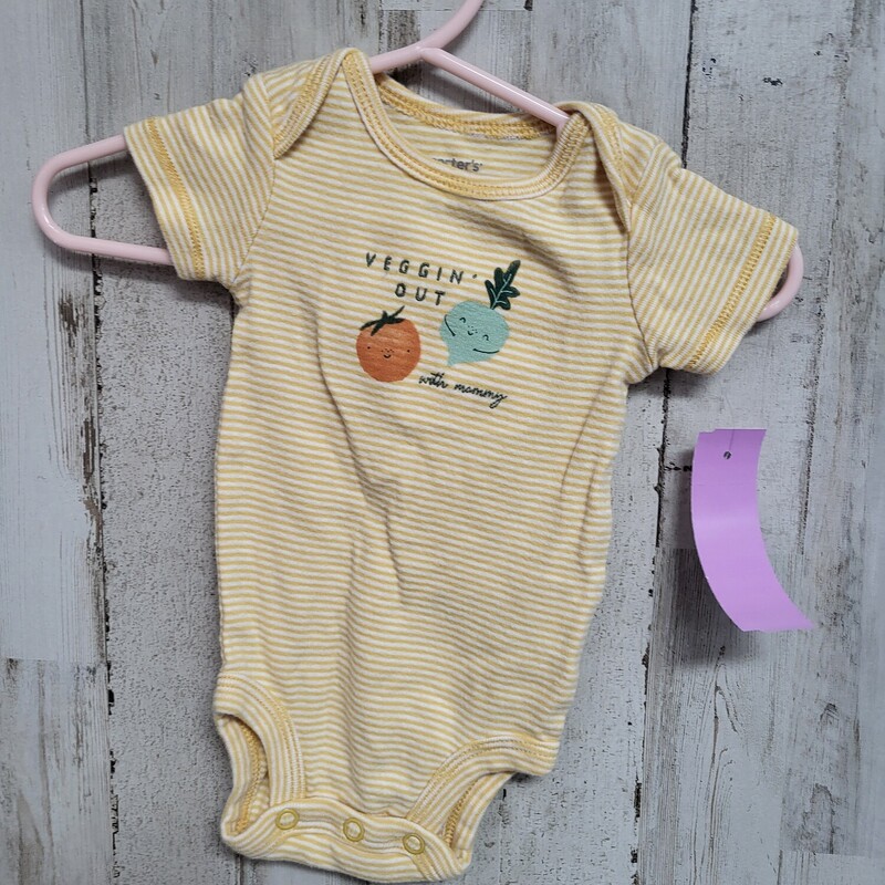 NB Veggin Out Onesie, Yellow, Size: Girl NB-3m