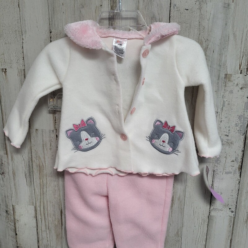 0/3M 2pc Fleece Cat Set