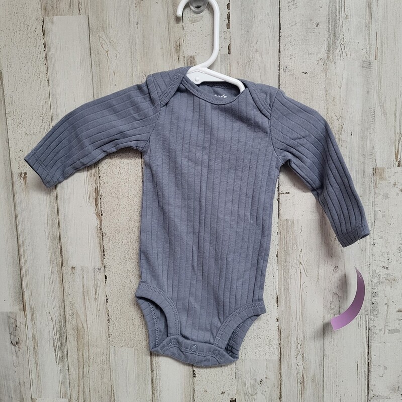 0/3M Steel Ribbed Onesie, Grey, Size: Girl NB-3m