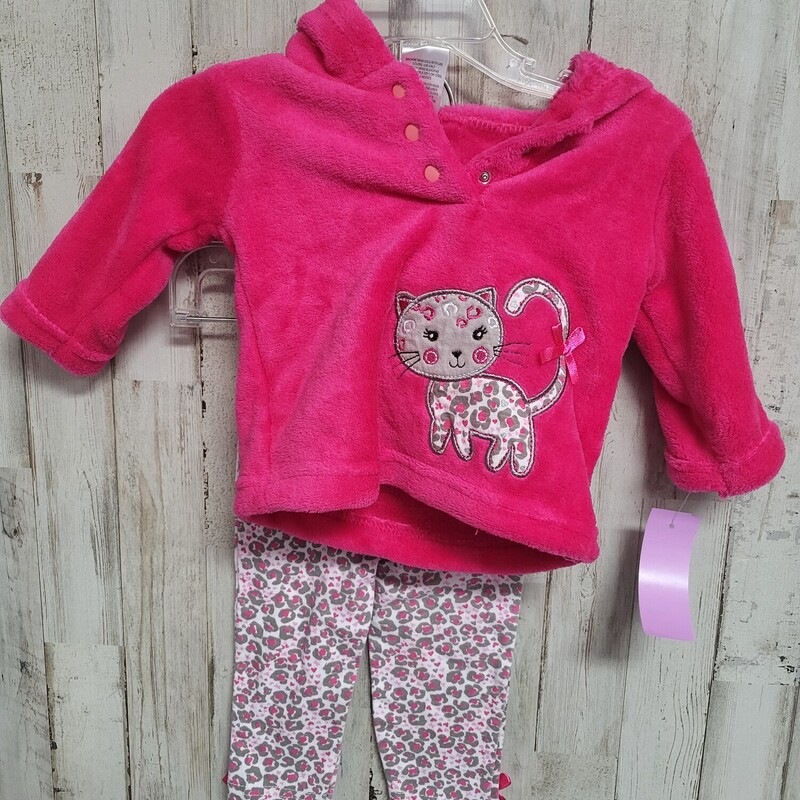 0/3M 2pc Hot Pink Cat Set