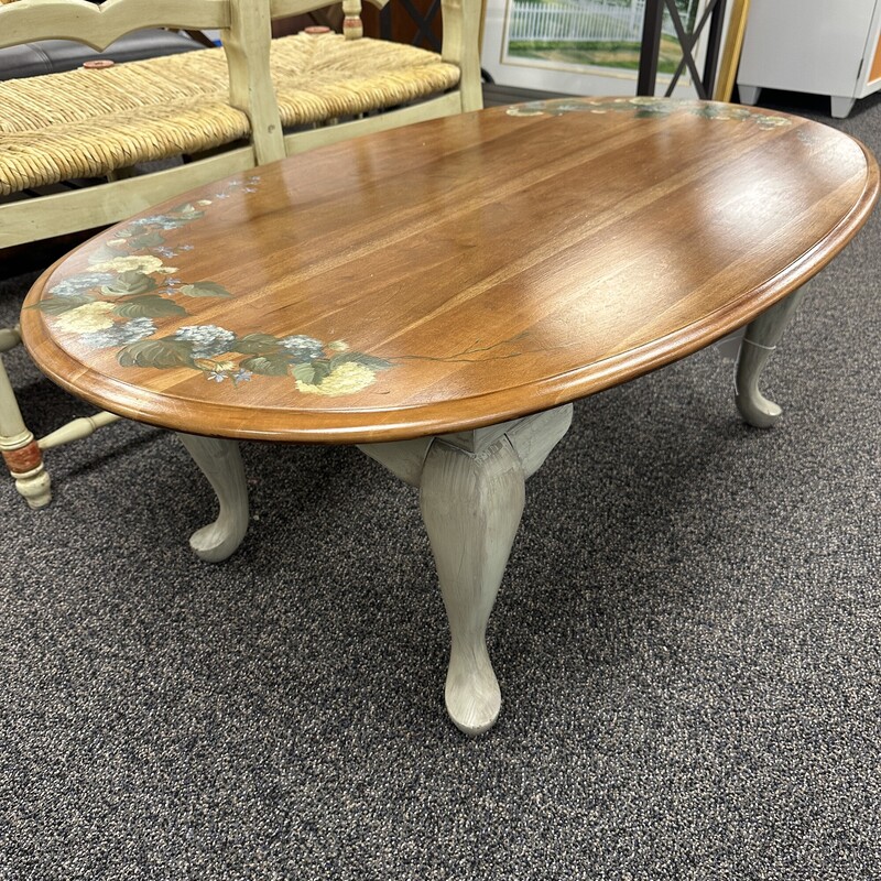 Country Wood Coffee Table, Oval
Size: 46x28x17