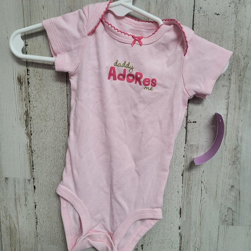 3M Daddy Adores Me Onesie, Pink, Size: Girl NB-3m