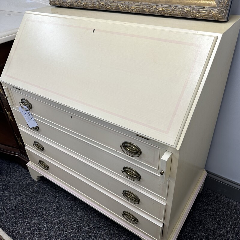 Cream Secretary Desk, Wood
Size: 40x22x40