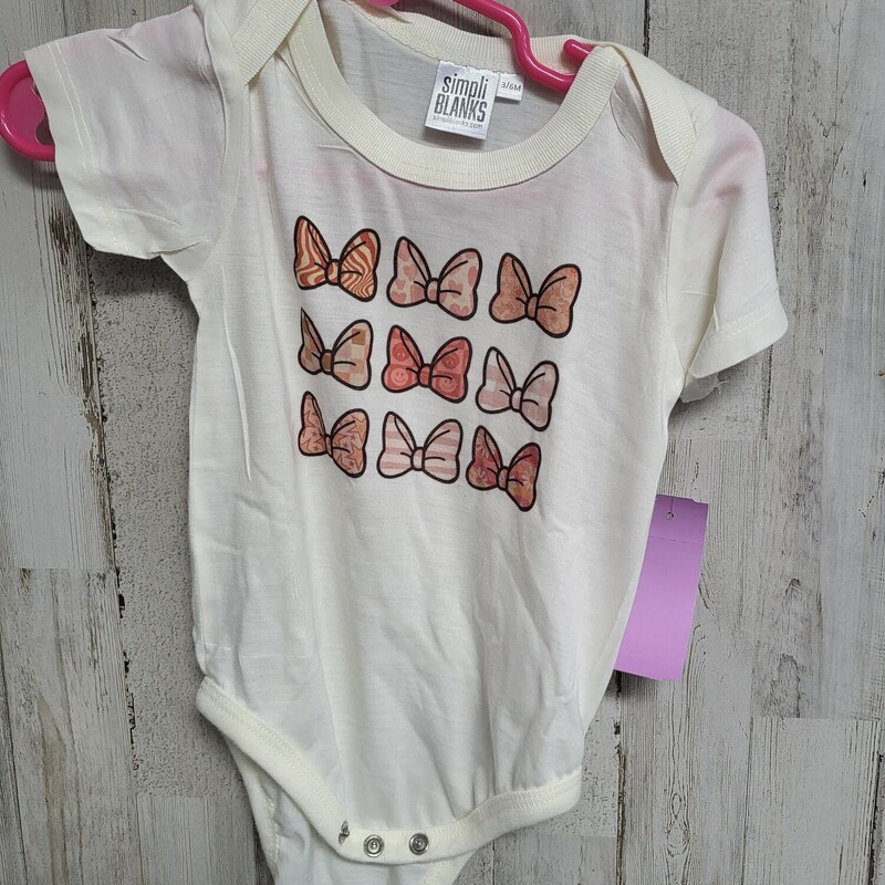 3/6M Bow Printed Onesie