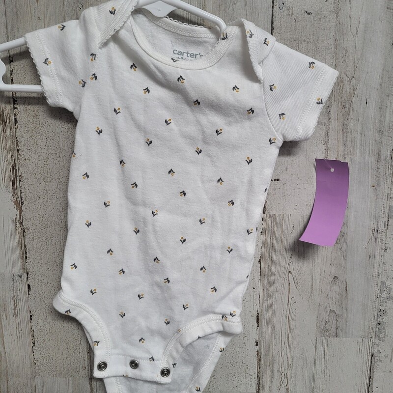 0/3M White Tulip Onesie, White, Size: Girl NB-3m