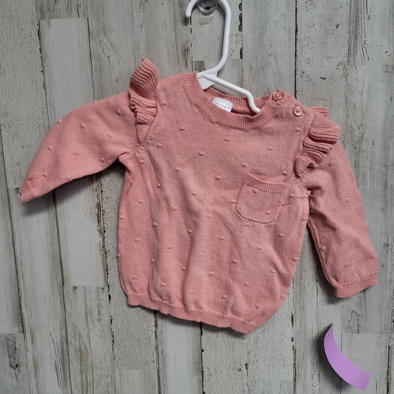 3M Pink Dotted Knit Top, Pink, Size: Girl NB-3m