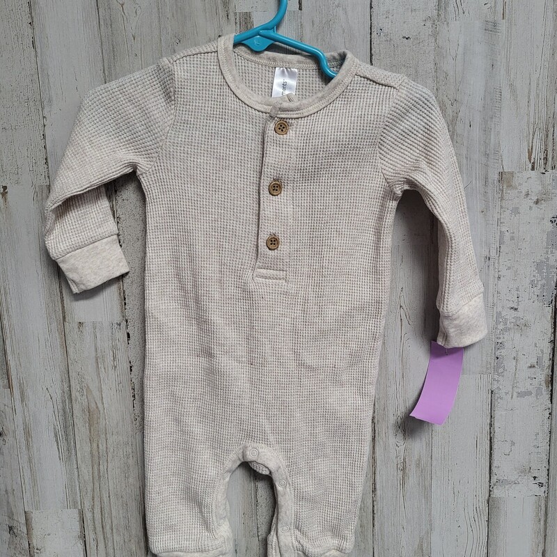 3/6M Beige Waffle Romper