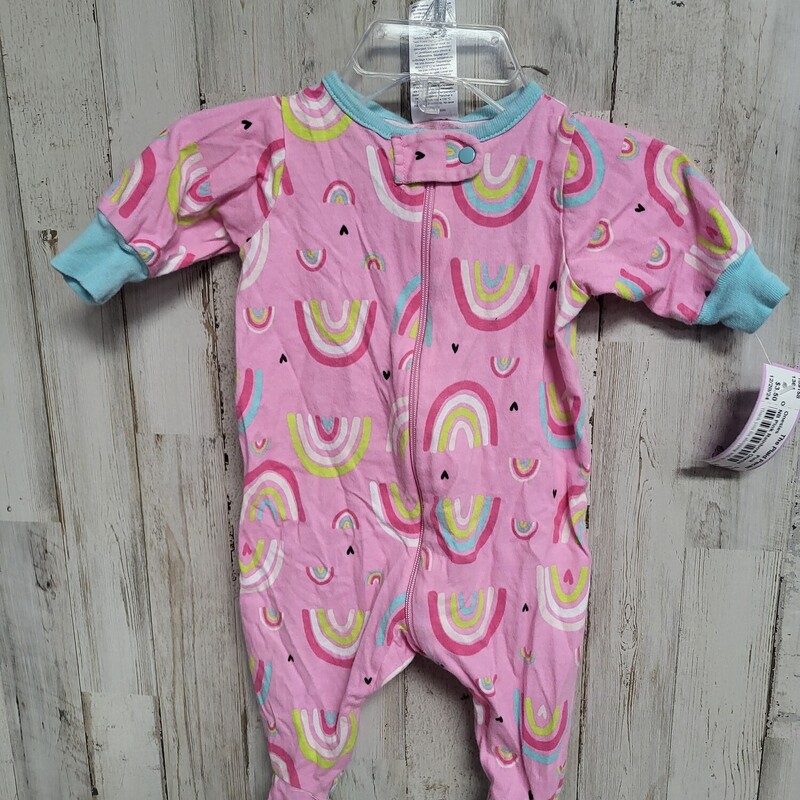 NB Pink Rainbow Onesie