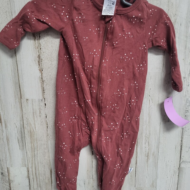 0/3M Rust Star Sleeper, Brown, Size: Girl NB-3m