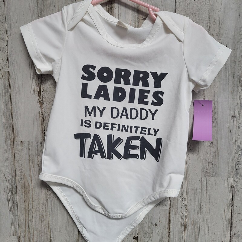 3/6M Sorry Ladies Onesie, White, Size: Girl NB-3m