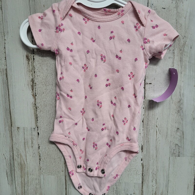 6M Pink Flower Onesie, Pink, Size: Girl NB-3m