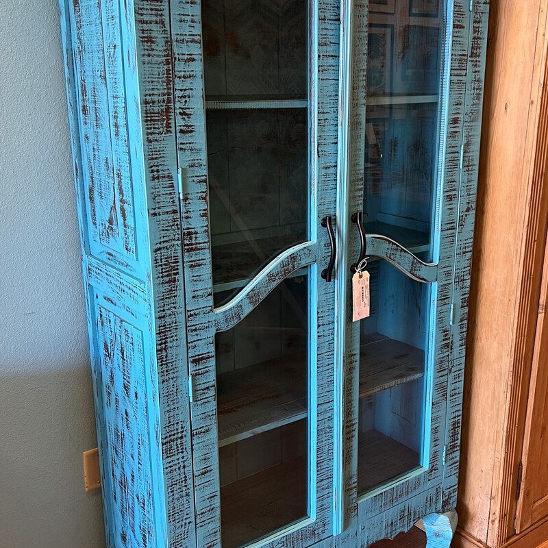 Glass 2 Door Cabinet, Blue
43in x 18in x 75in tall