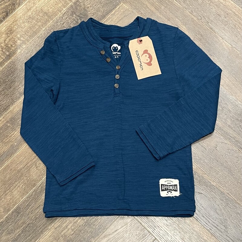 Appaman LS Tee, Blue, Size: 6Y