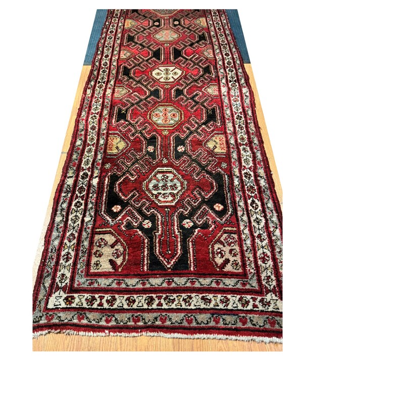 Handmade Wool Runner, Persian, 3ft 5in x 10ft 2in