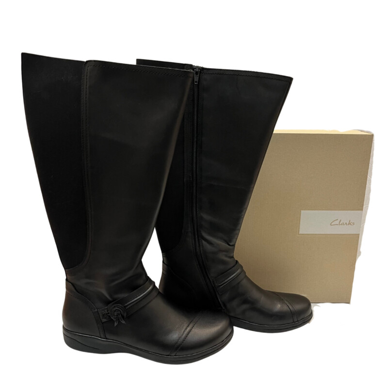 New Clarks Cheyn Whisk High Boots<br />
Stretch for Comfort<br />
Color: Black<br />
Size: 8