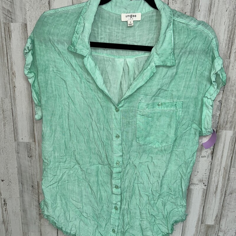 S Mint Fray Button Up